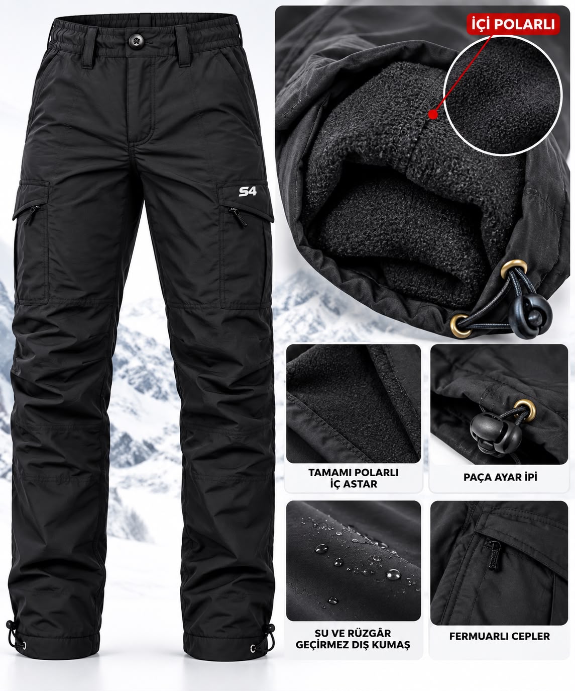 S4 İÇİ POLARLI KIŞLIK PANTOLON