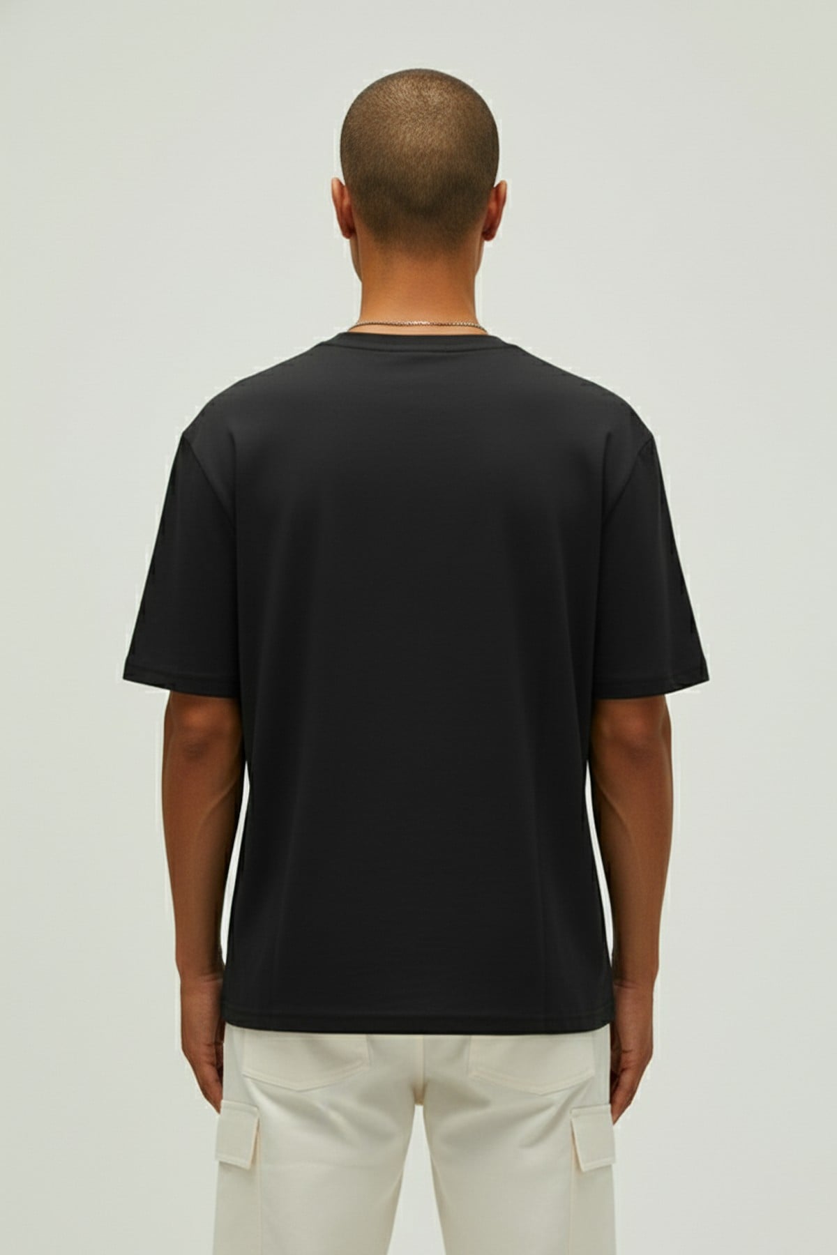 Small Lınes Erkek Siyah Baskılı Tişört Oversize %100 Pamuk Günlük T-Shirt 