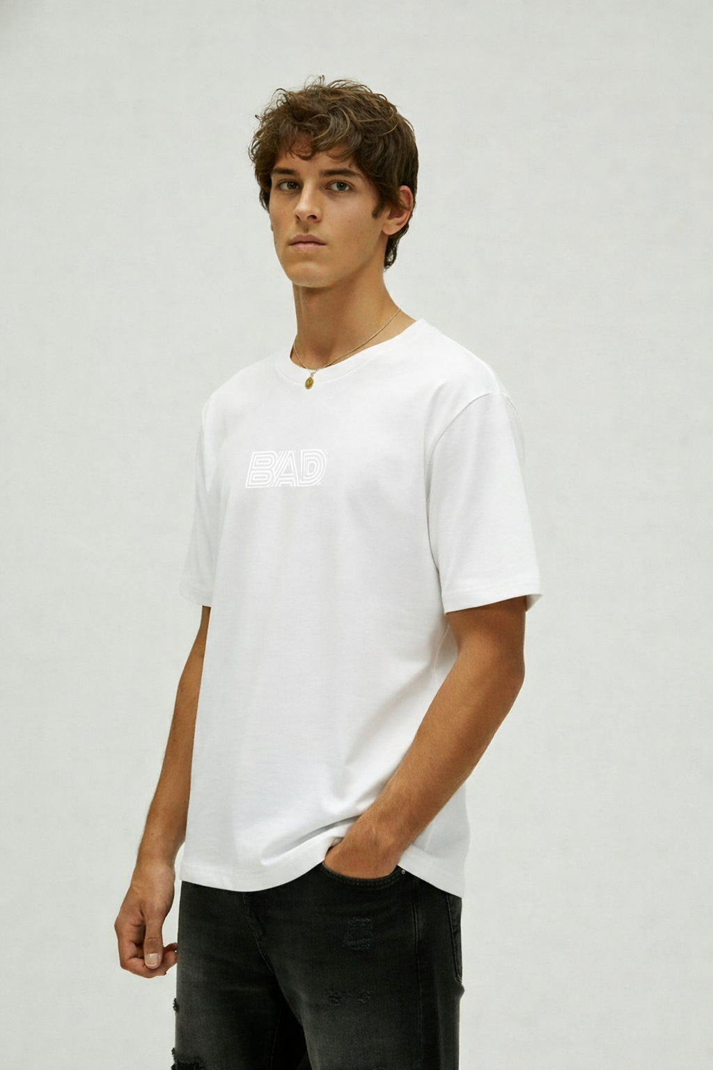 Maze Beyaz Erkek Baskılı Tişört off-white