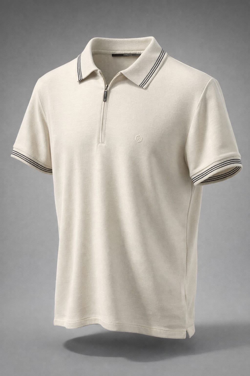 s4 polo yaka fermuarlı tişört yenı sezon krem