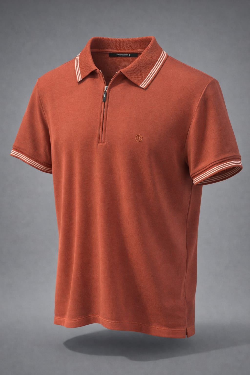 s4 polo yaka fermuarlı tişört yenı sezon kiremit