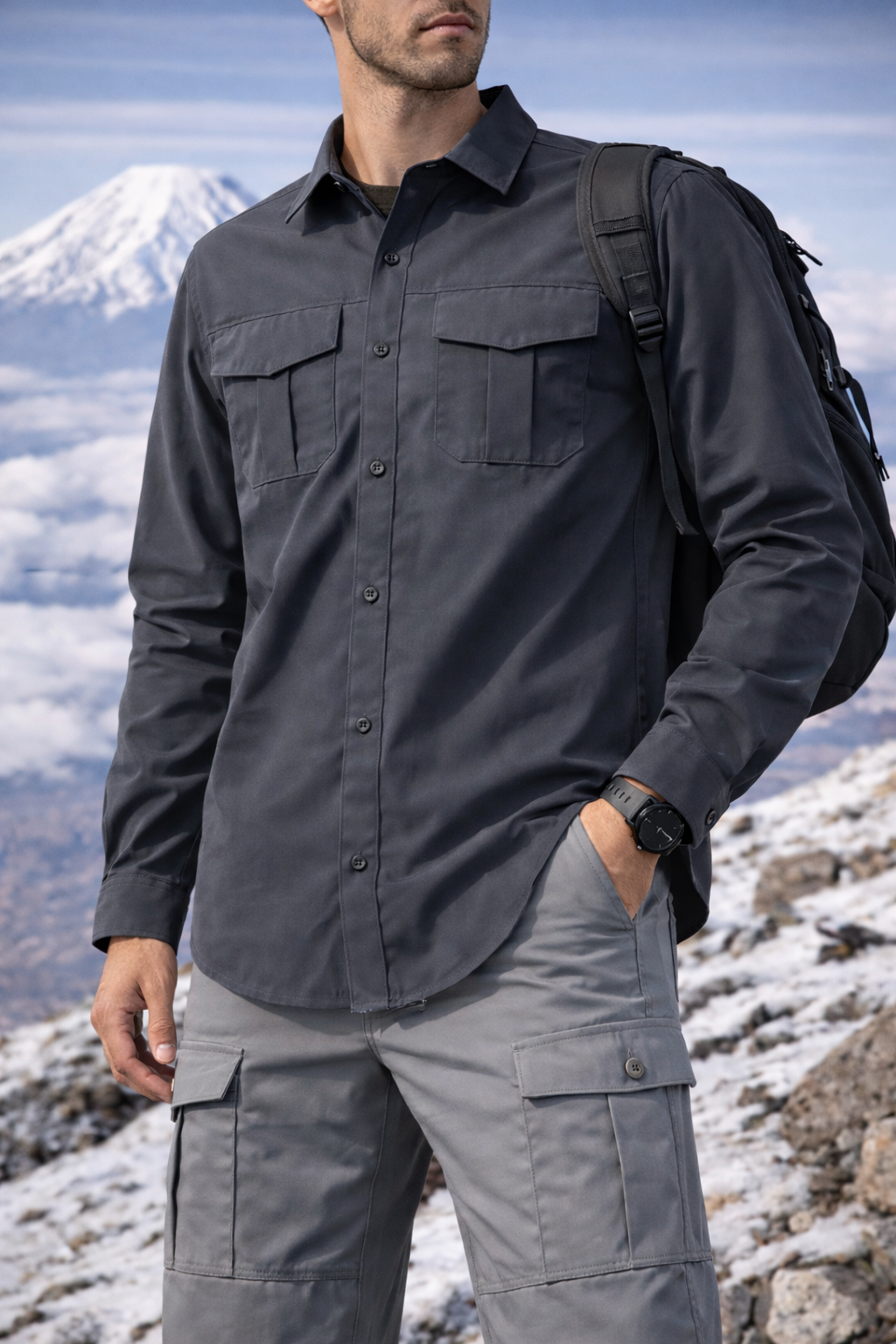 s4 outdoor hava alabilen fileli gömlek antrasit