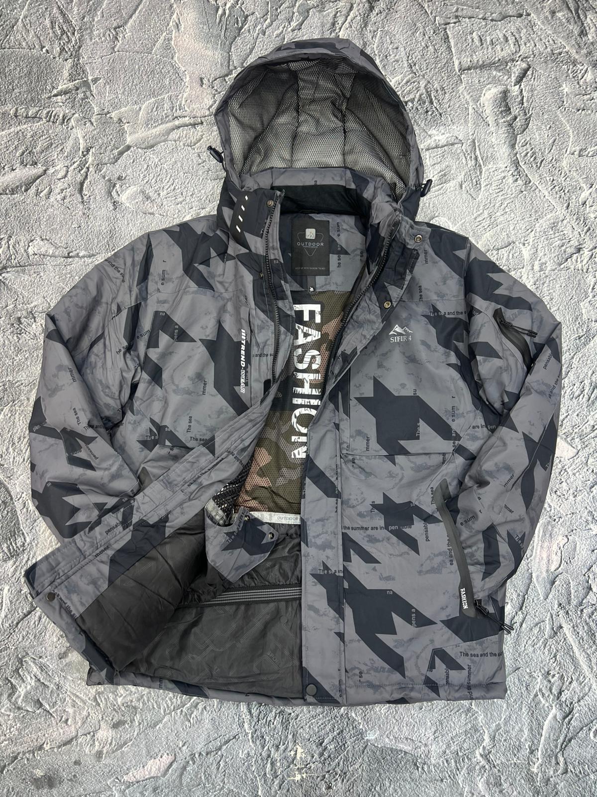 Kar montu sıfır4 su rüzgar yağmur geçirmez  -30 'a kadar dayanklı gri Gri̇