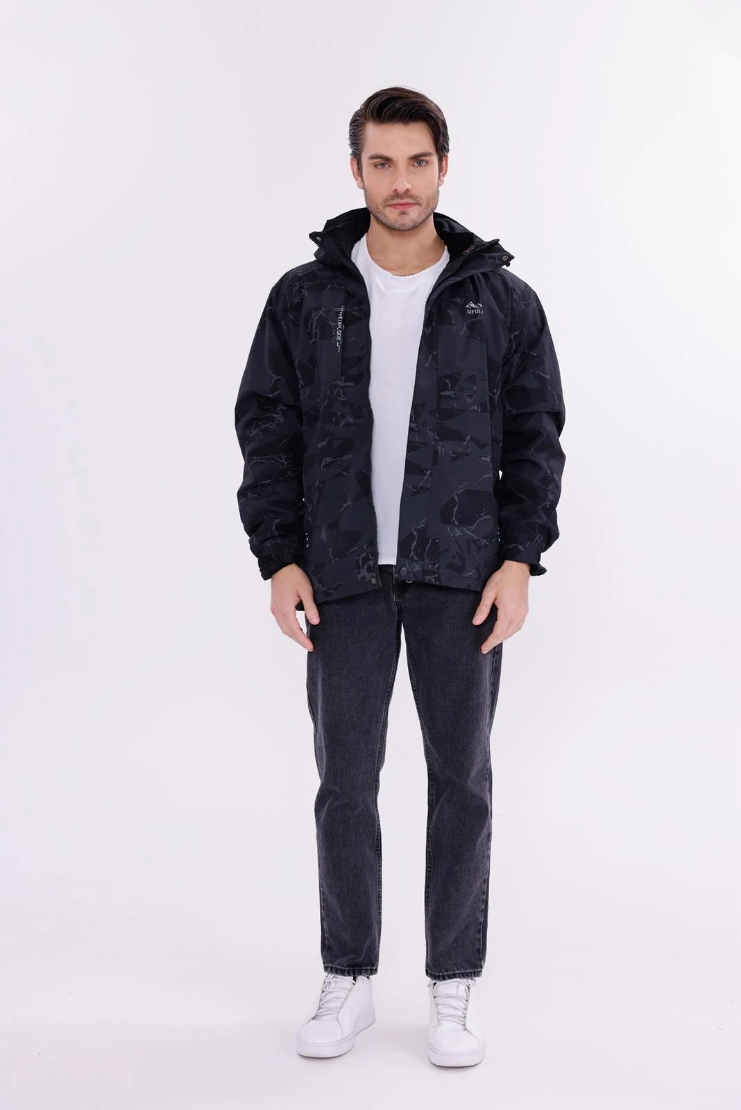 TrailForce 3-in-1 Outdoor Polarlı Mont  sıfır4 Yagmur Su Rüzgar Geçirmez koyu gri