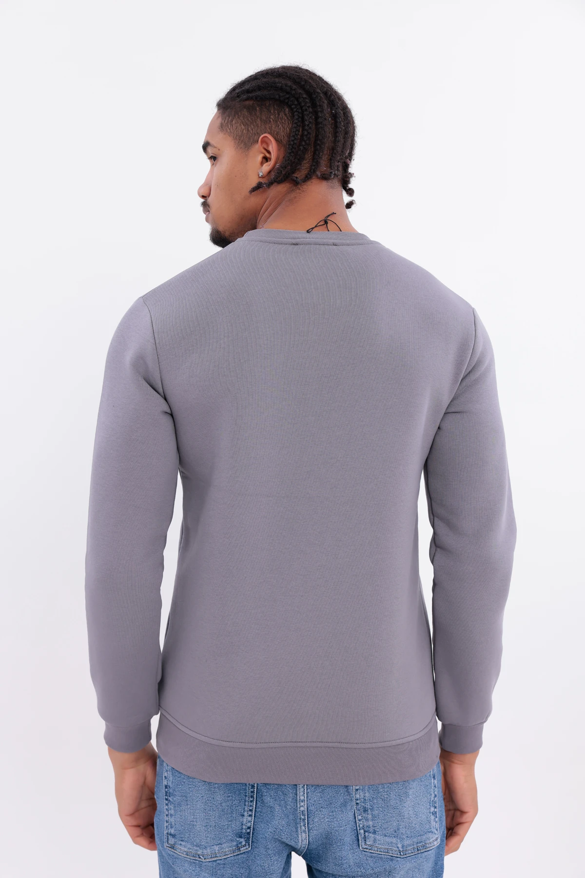 Sıfır4 Comfort Fit 3 İplik Şardonlu Sweatshirt  GRİ 