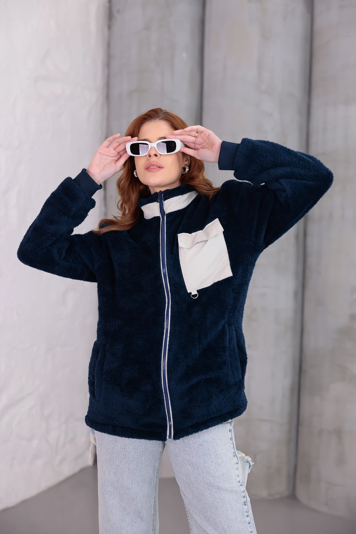 Sıfır4 AlpineSoft Peluş polar Kadın Lacivert Lacivert