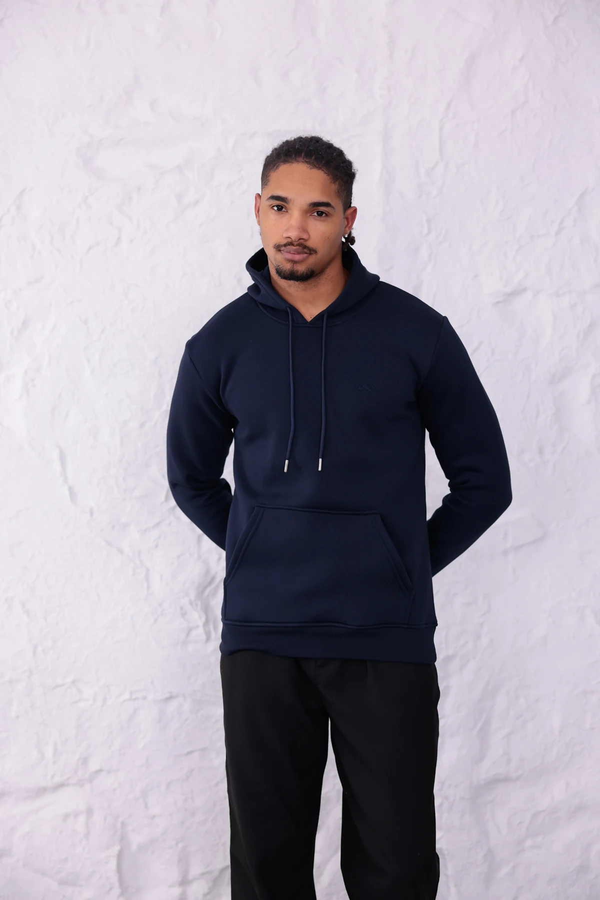 SIFIR4 3 İplik Şardonlu Kapüşonlu Sweatshirt Lacivert