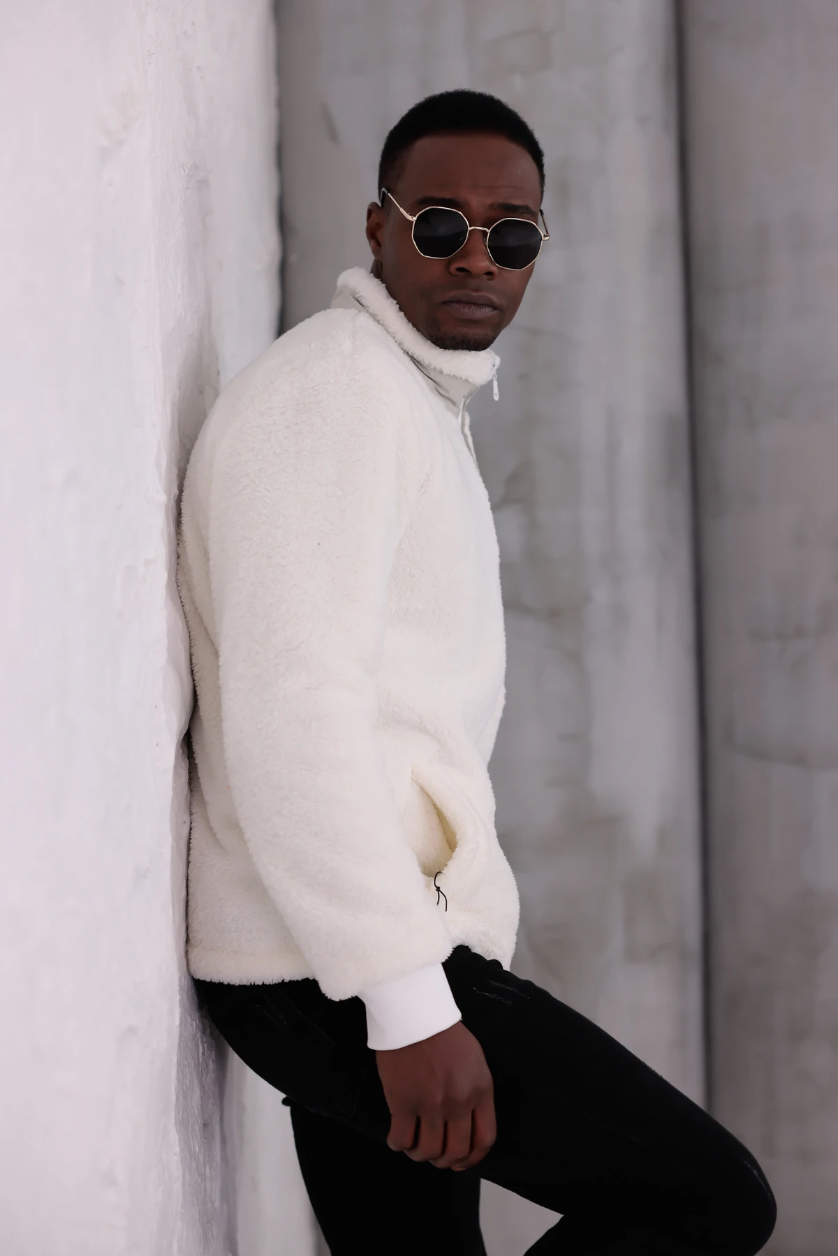 Sıfır4 AlpineSoft Peluş polar unisex Beyaz mint