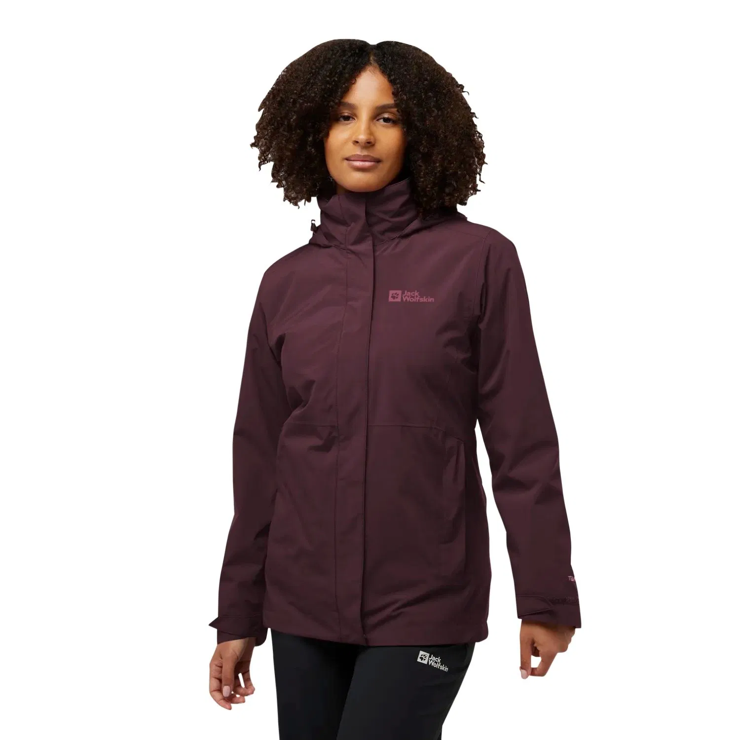 Jack Wolfskin Rotwand 3in1 Kadın Mor Outdoor Ceketi - Mürdüm mürdüm