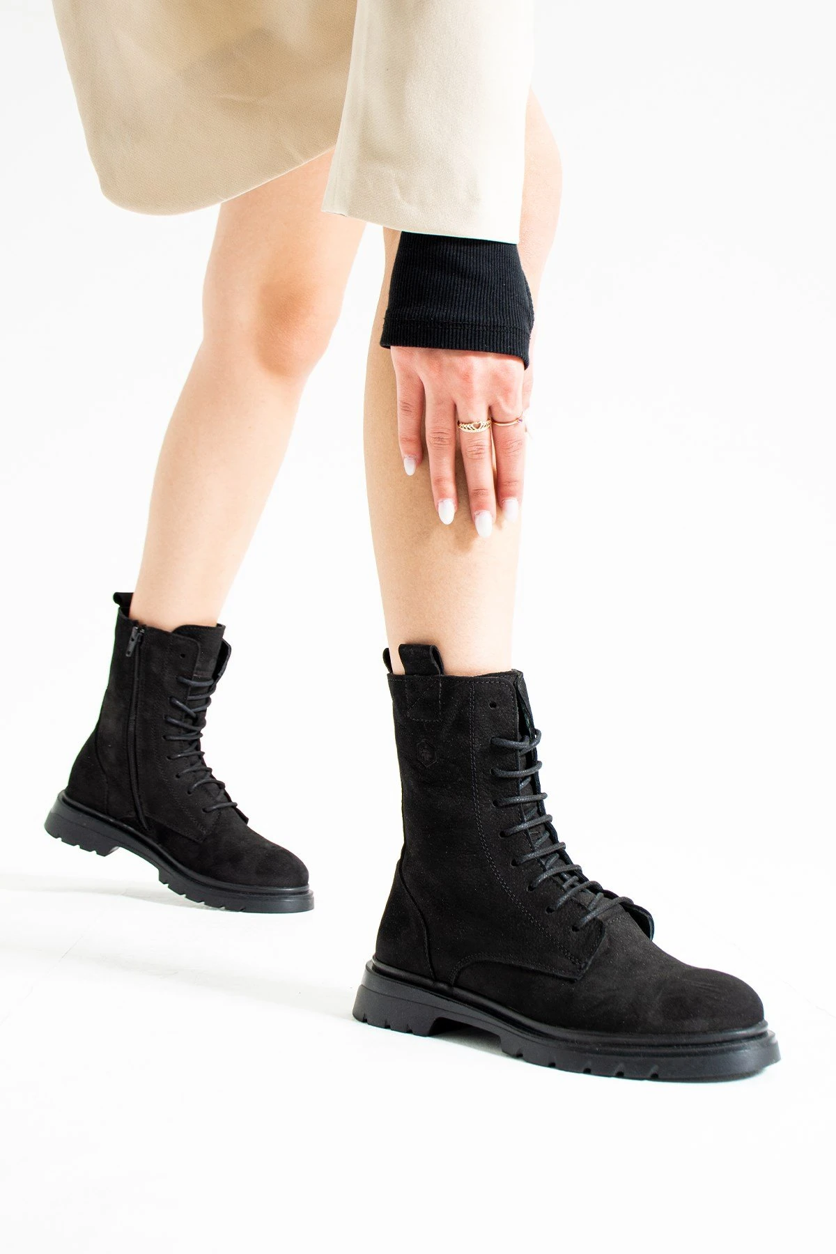 Hammer Jack Hakiki Deri Siyah Kadın Bot 10222730-Z Siyah