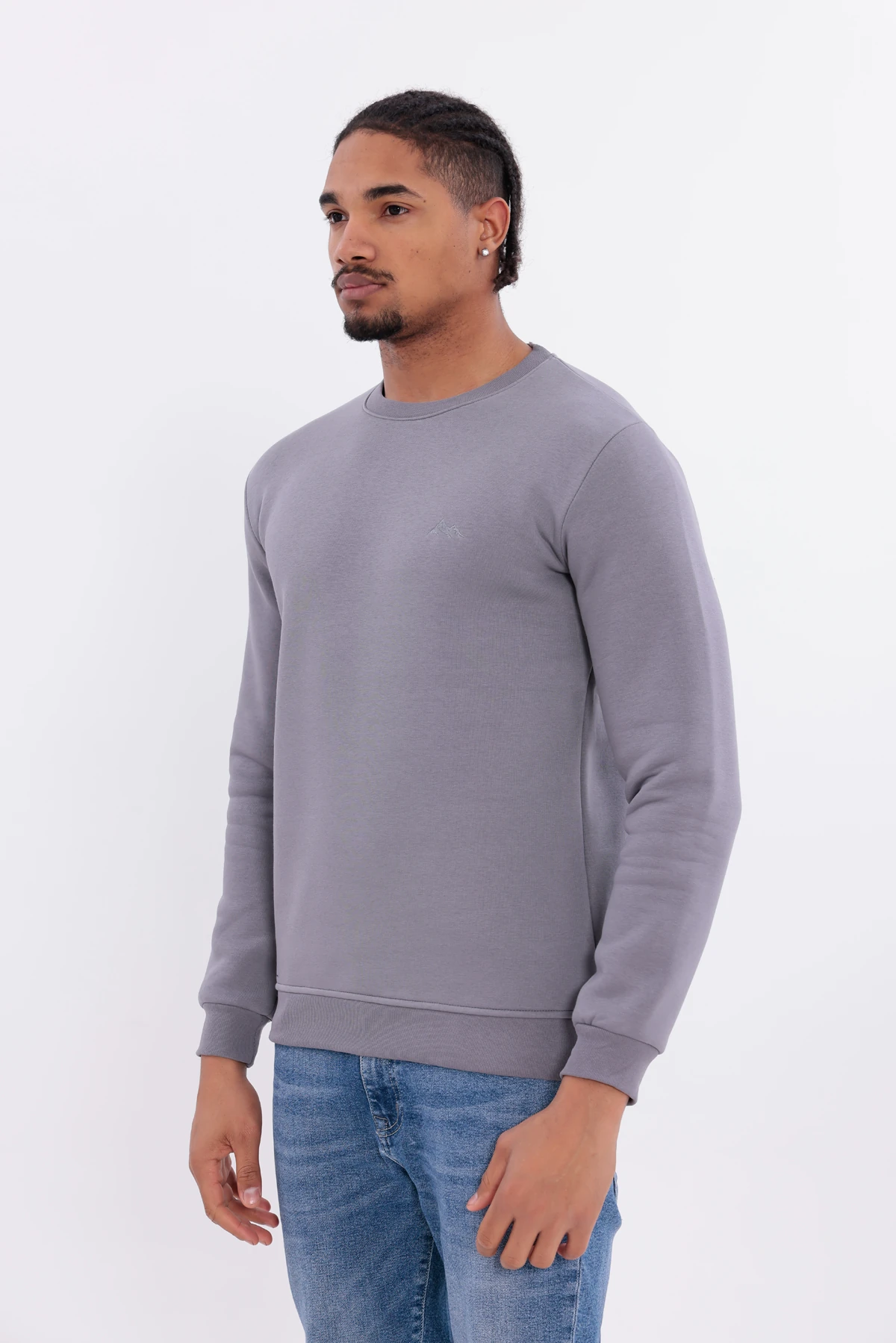Sıfır4 Comfort Fit 3 İplik Şardonlu Sweatshirt  GRİ 