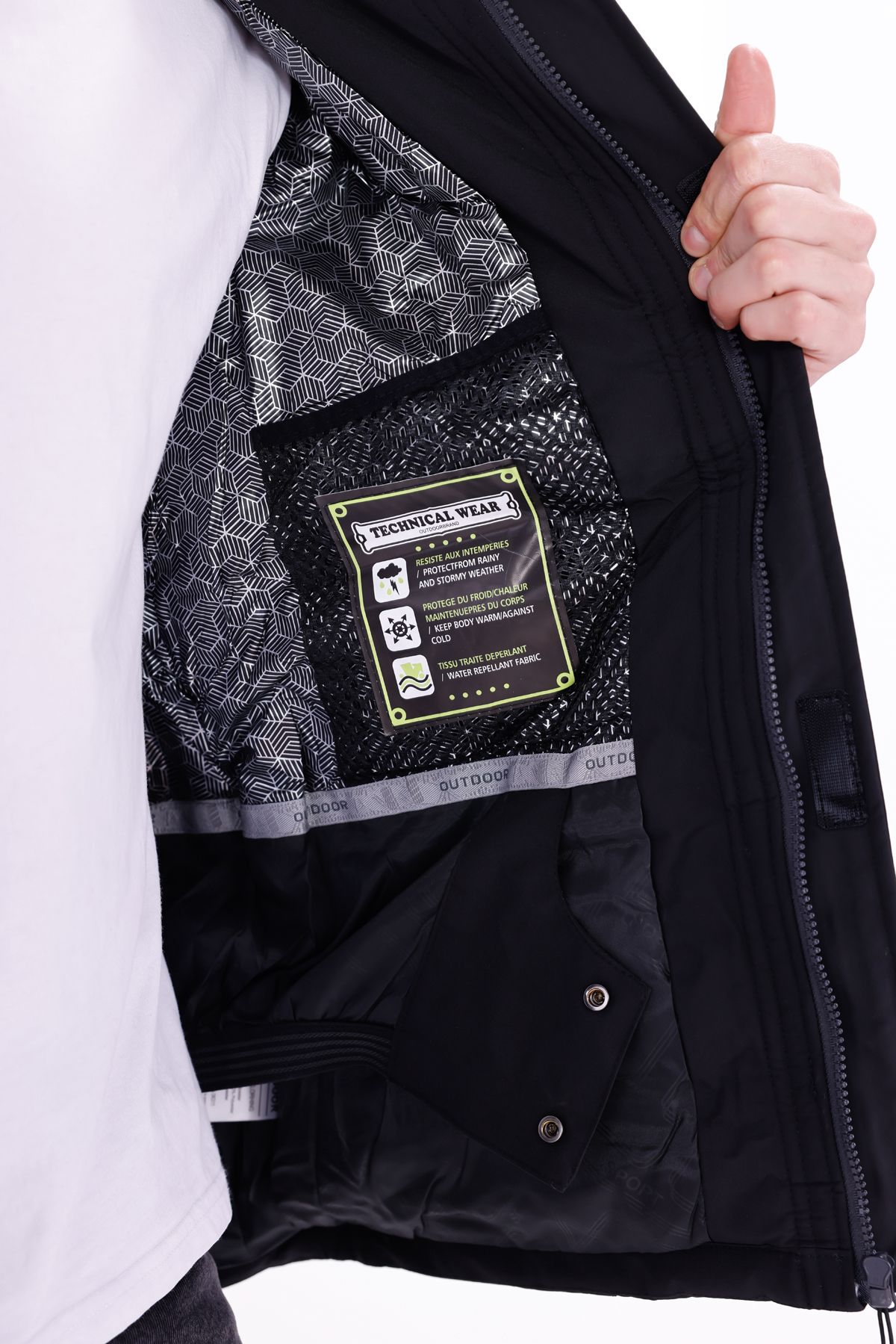 Kar Montu sıfır4 yagmur su ruzgar gecırmez içi Termal siyah Siyah