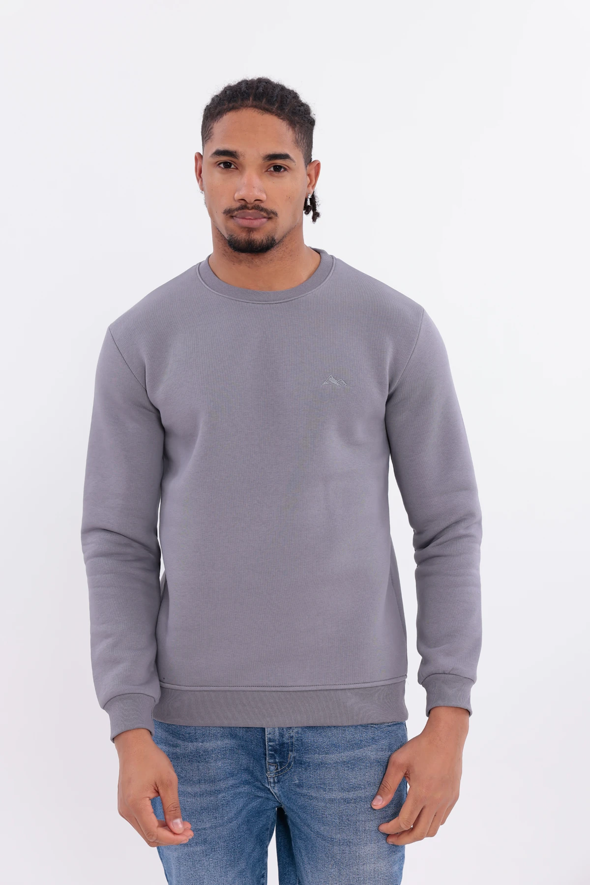 Sıfır4 Comfort Fit 3 İplik Şardonlu Sweatshirt  GRİ
