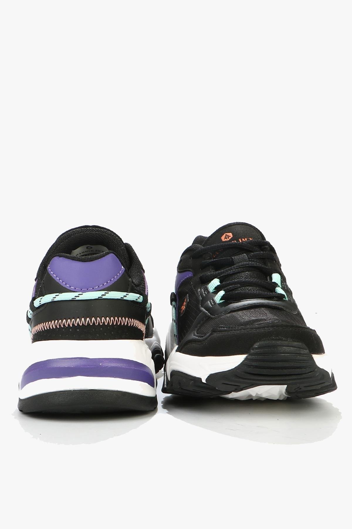 Hammer Jack Laseri Siyah Kadın Spor Ayakkabı 10124242 Siyah