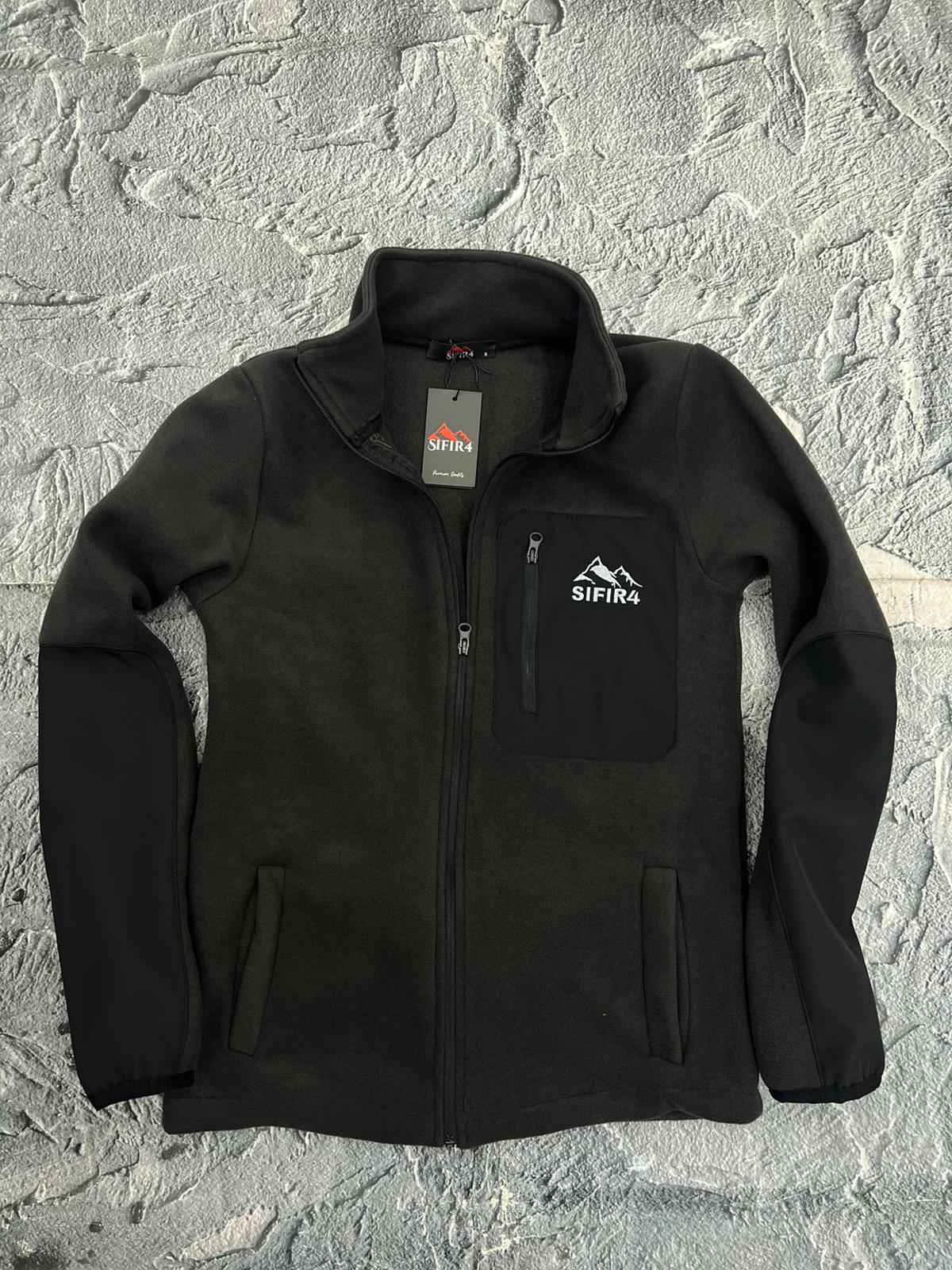 sıfır4 tam fermuarlı polar füme