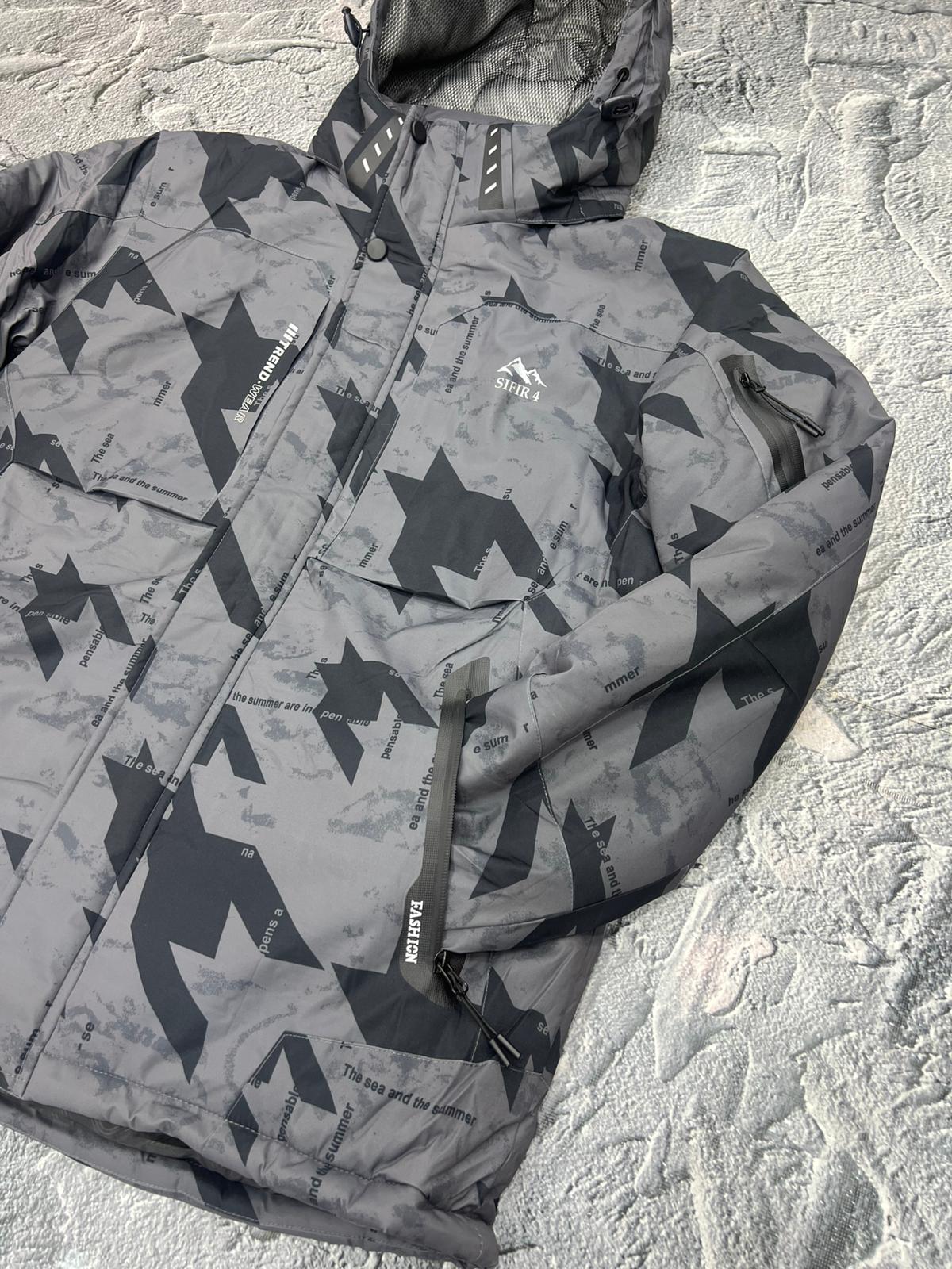 Kar montu sıfır4 su rüzgar yağmur geçirmez  -30 'a kadar dayanklı gri Gri̇