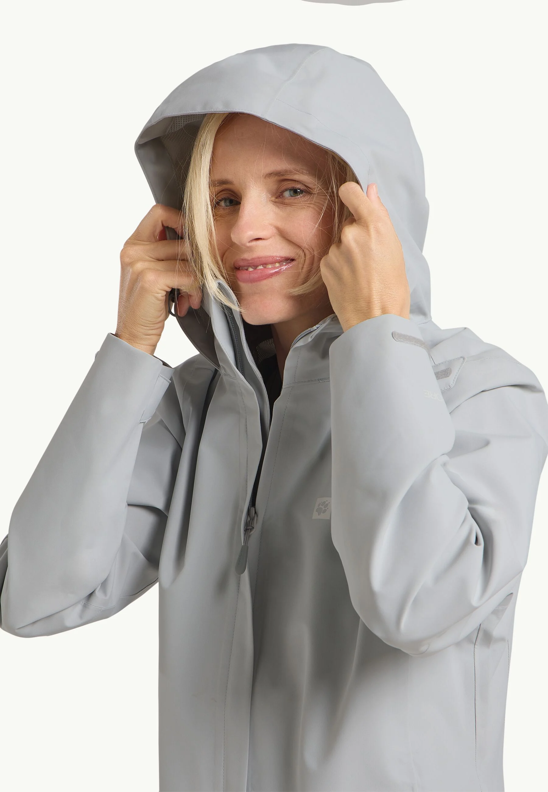 Jack Wolfskin Kadın Yağmurluk A63902_6709_A08 Gri̇