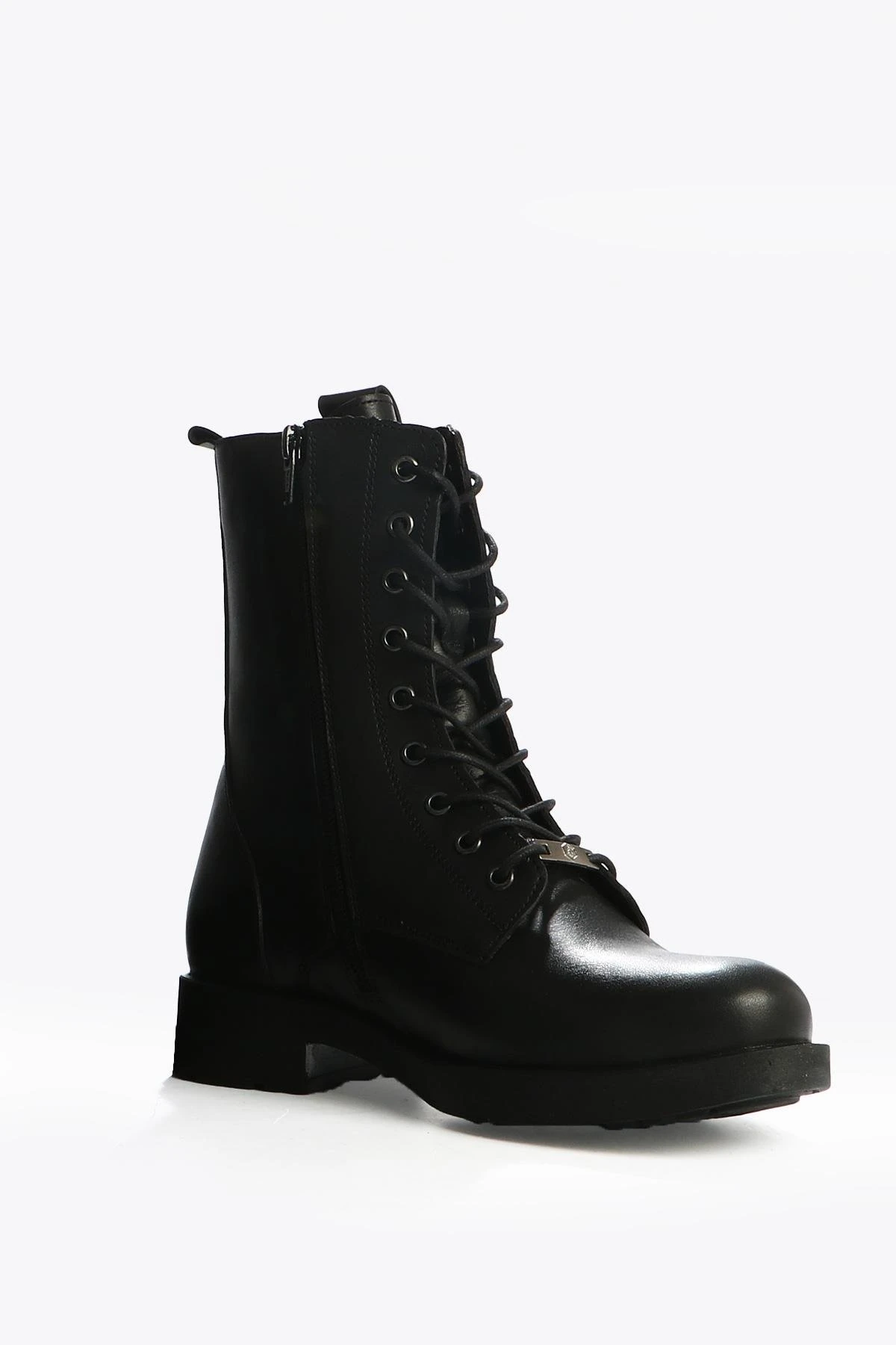 Hammer Jack Della Hakiki Deri Siyah Kadın Bot 102 23930-Z Siyah