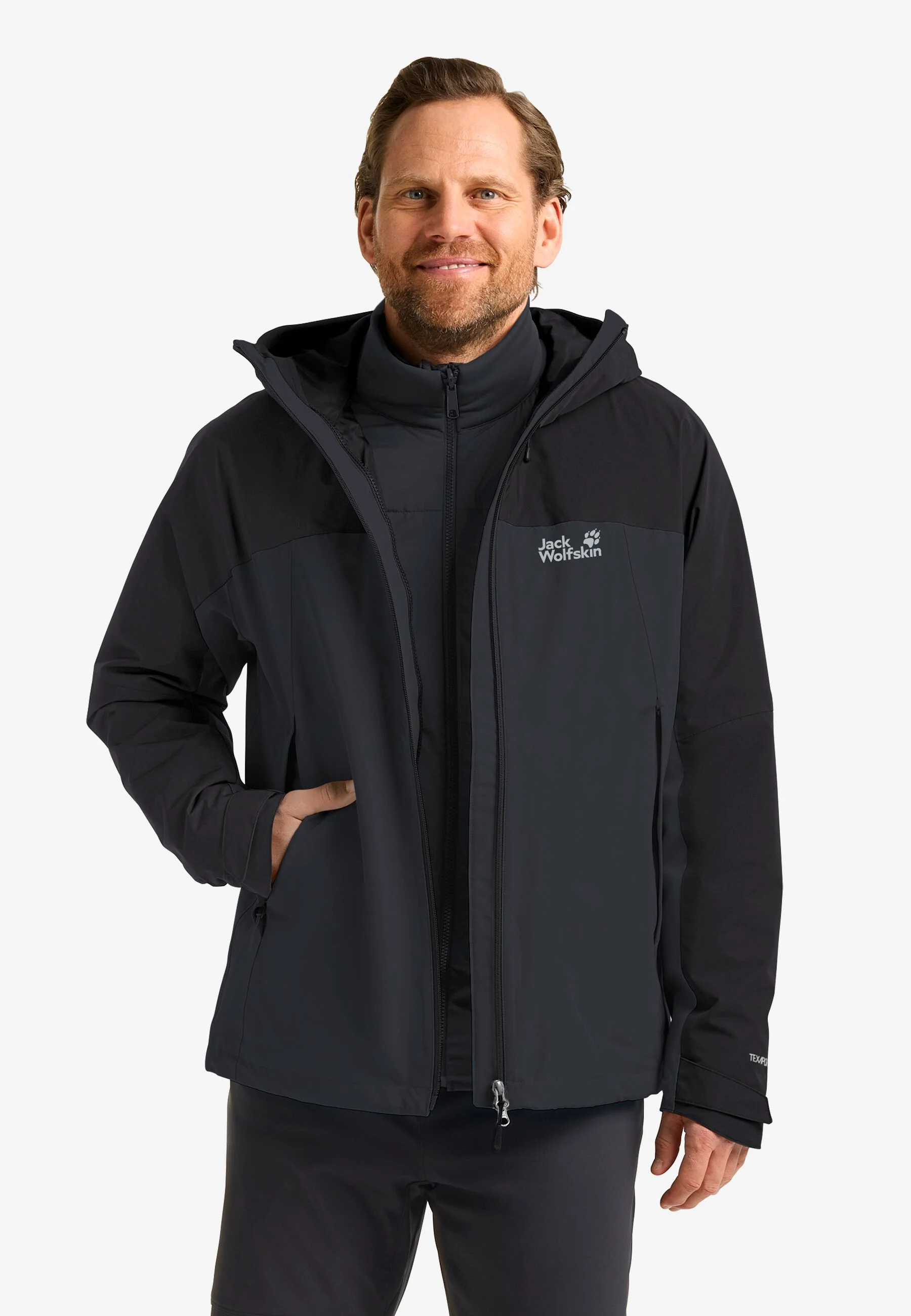 Men’s waterproof 3-in-1 jacket Wild Places 3in1 Jkt M phantom