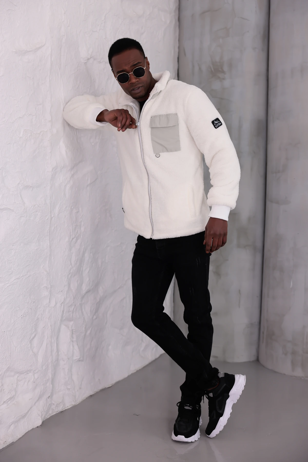 Sıfır4 AlpineSoft Peluş polar unisex Beyaz mint