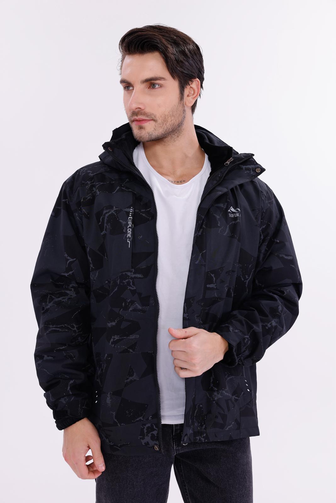 TrailForce 3-in-1 Outdoor Polarlı Mont  sıfır4 Yagmur Su Rüzgar Geçirmez koyu gri