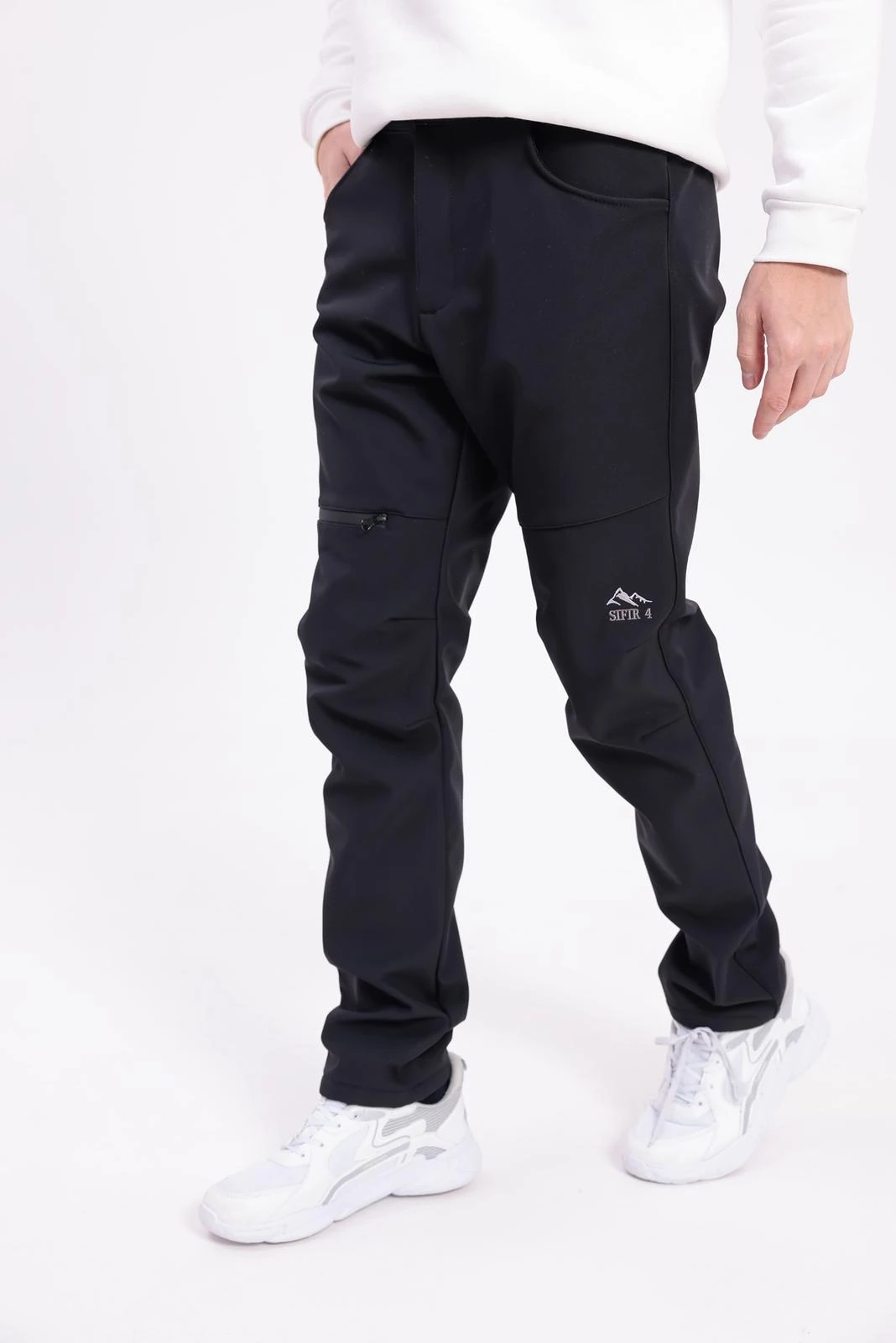 SIFIR4 İçi Polarlı Su Geçirmez Outdoor Kış Pantolonu siyah Siyah