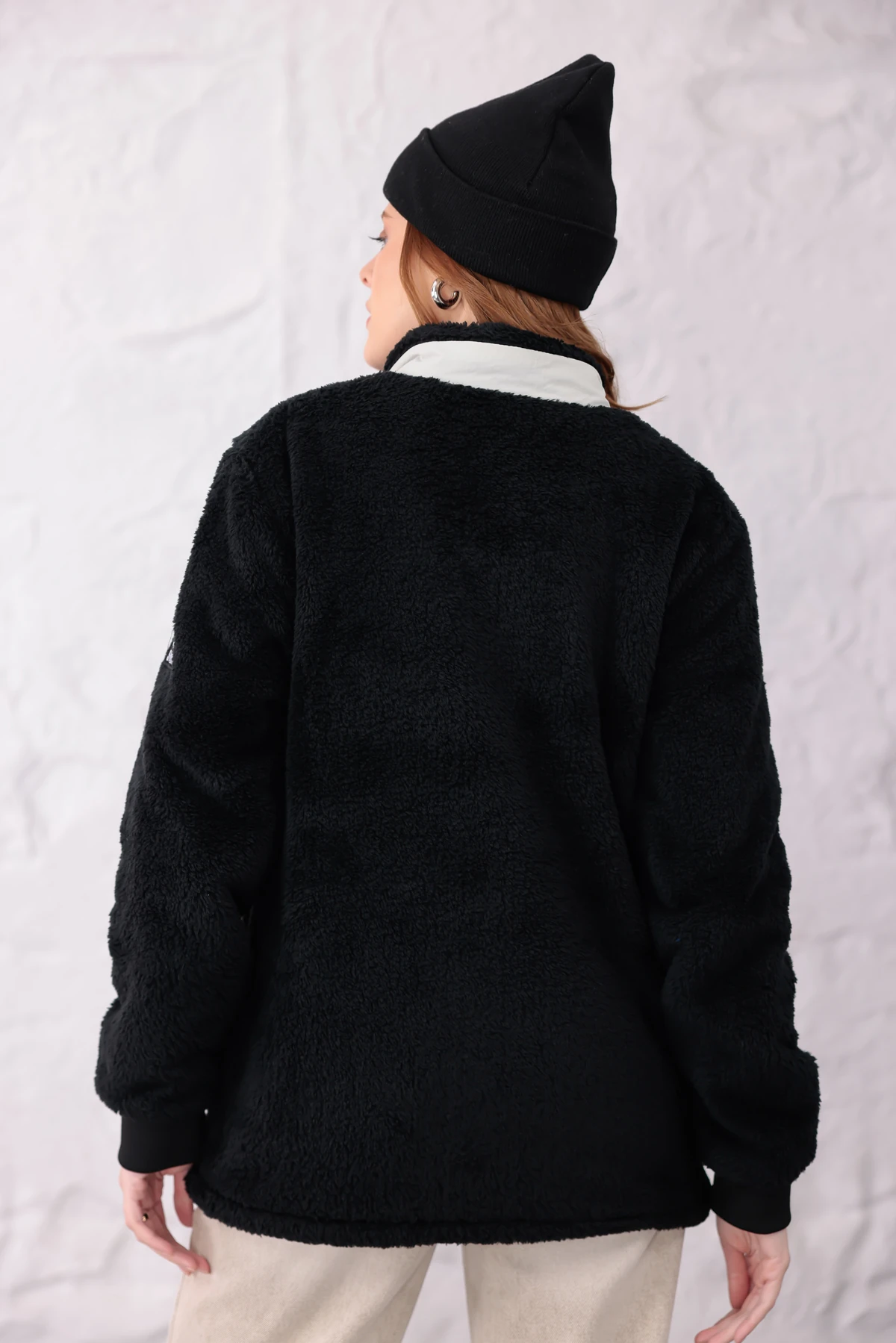 Sıfır4 AlpineSoft Peluş polar Kadın Siyah Siyah
