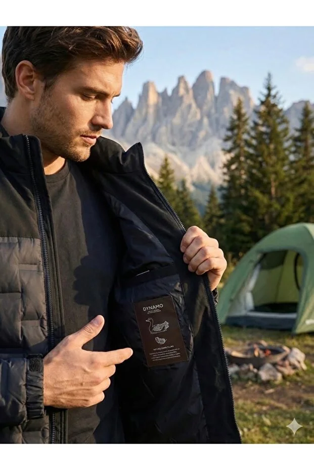 Dynamo Erkek Kaz Tüyü Mont-3364 Siyah Siyah