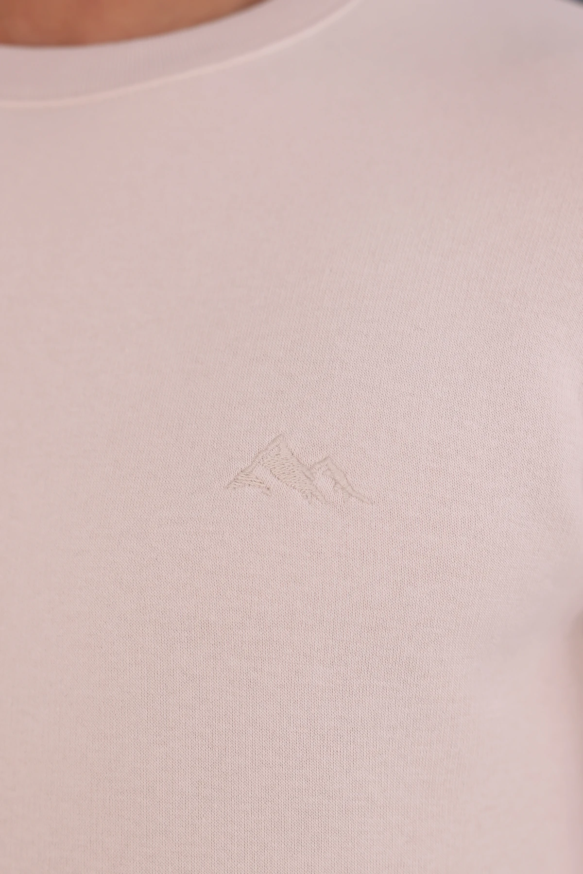 Sıfır4 Comfort Fit 3 İplik Şardonlu Sweatshirt krem krem