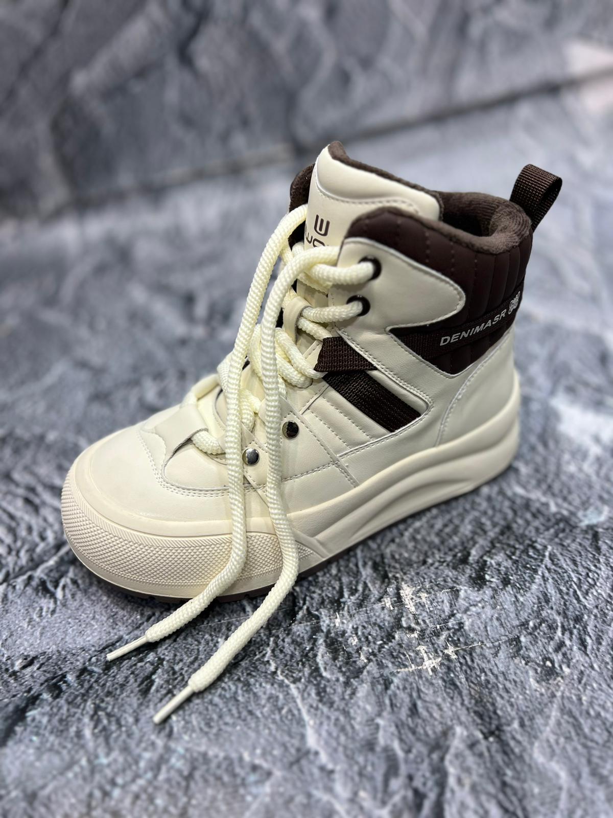 ewoll Kadın kışlık Kar botu 8084 krem kahve