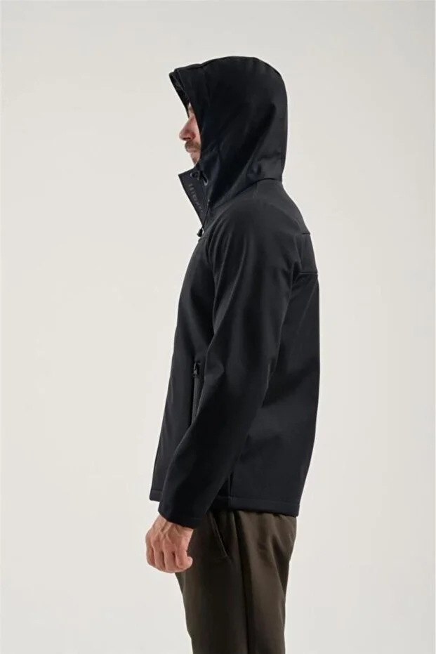 Exuma 2311100 Erkek Siyah Yağmur Rüzgar Geçirmez Softshell Mont Antrasit
