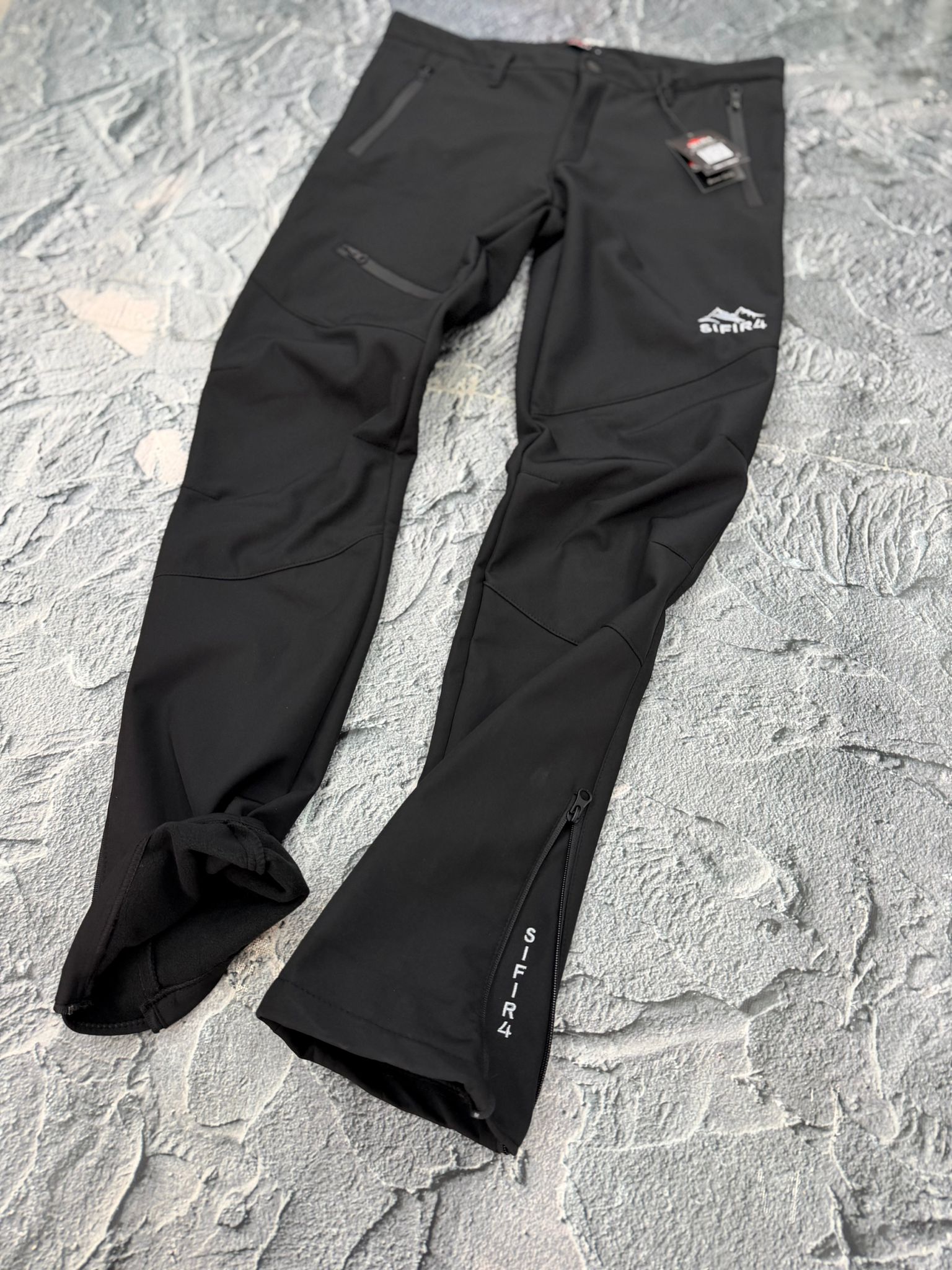 Sıfır4 Unisex Softshell Kayak & Kışlık Pantolon – Polarlı, Su & Rüzgar Geçirmez siyah Siyah