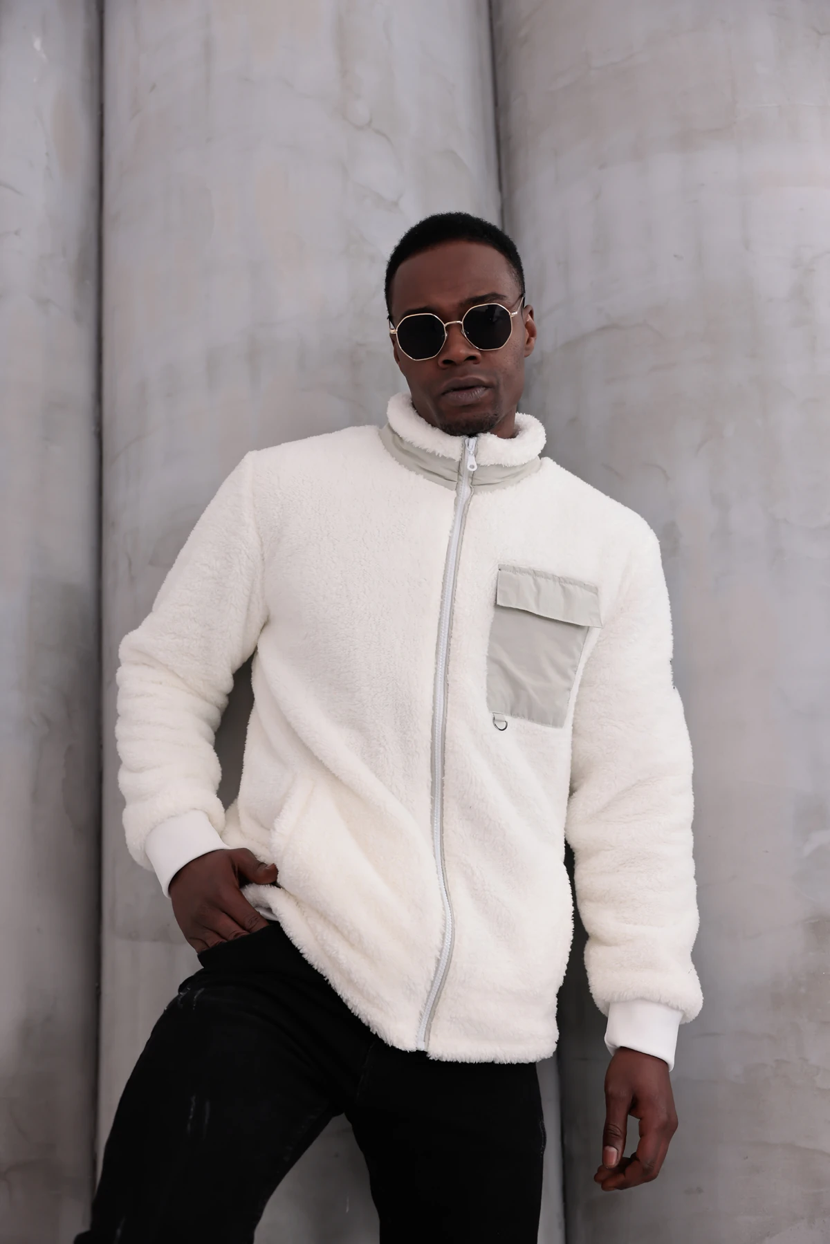 Sıfır4 AlpineSoft Peluş polar unisex Beyaz mint