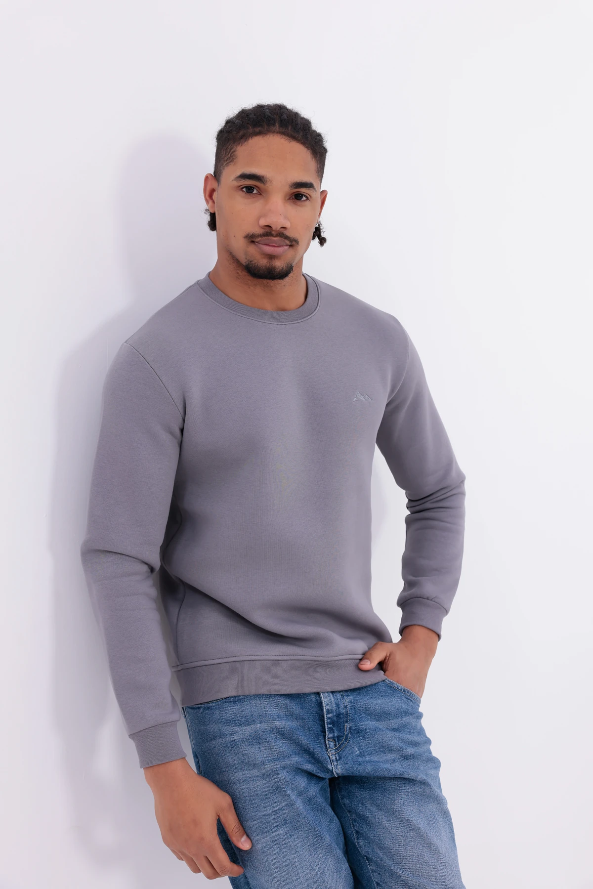 Sıfır4 Comfort Fit 3 İplik Şardonlu Sweatshirt  GRİ 