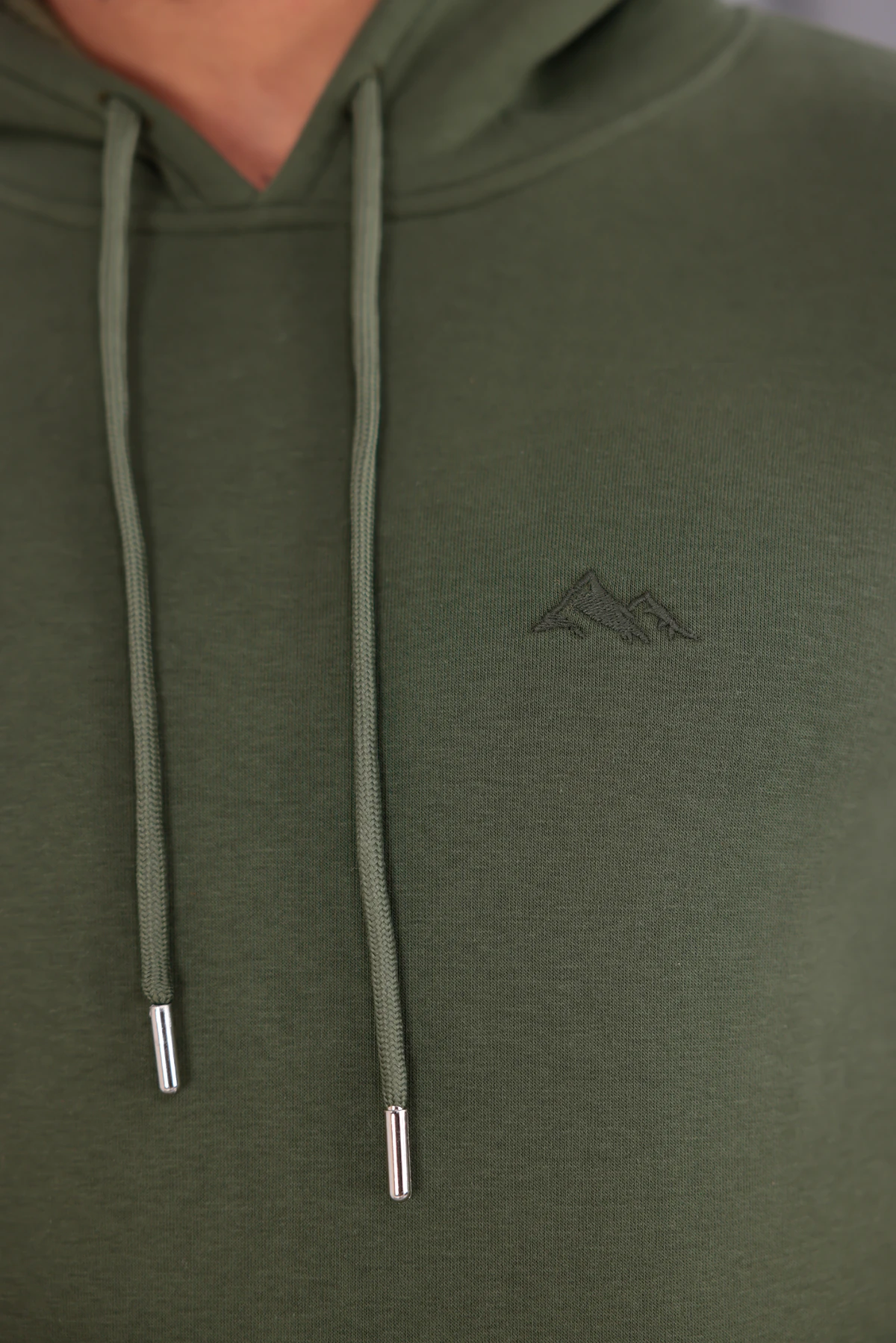 SIFIR4 3 İplik Şardonlu Kapüşonlu Sweatshirt Haki Yeşili haki yeşili