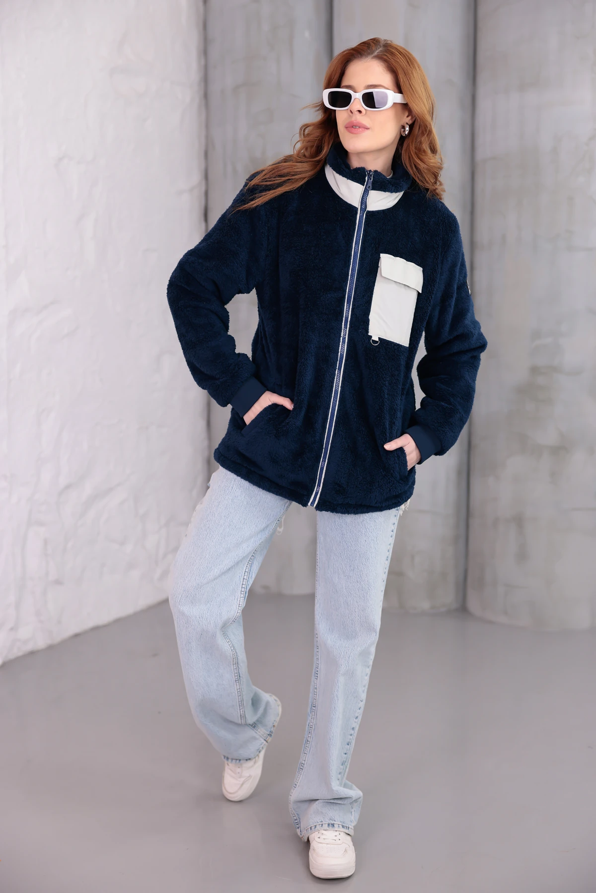 Sıfır4 AlpineSoft Peluş polar Kadın Lacivert Lacivert