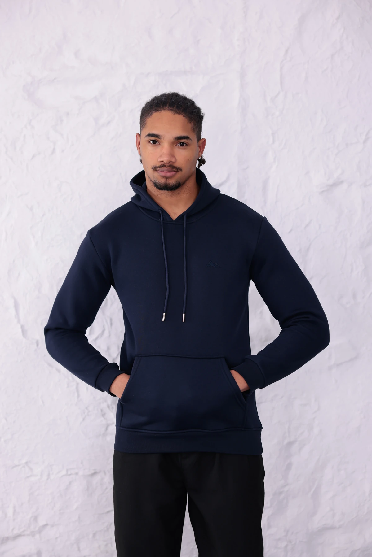 SIFIR4 3 İplik Şardonlu Kapüşonlu Sweatshirt Lacivert Lacivert