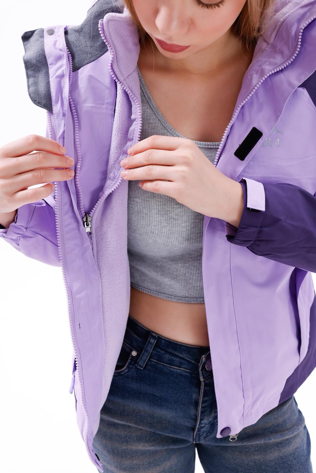 Sıfır4 ArcticPro 3in1 Kadın  Mont Su geçirmez mor