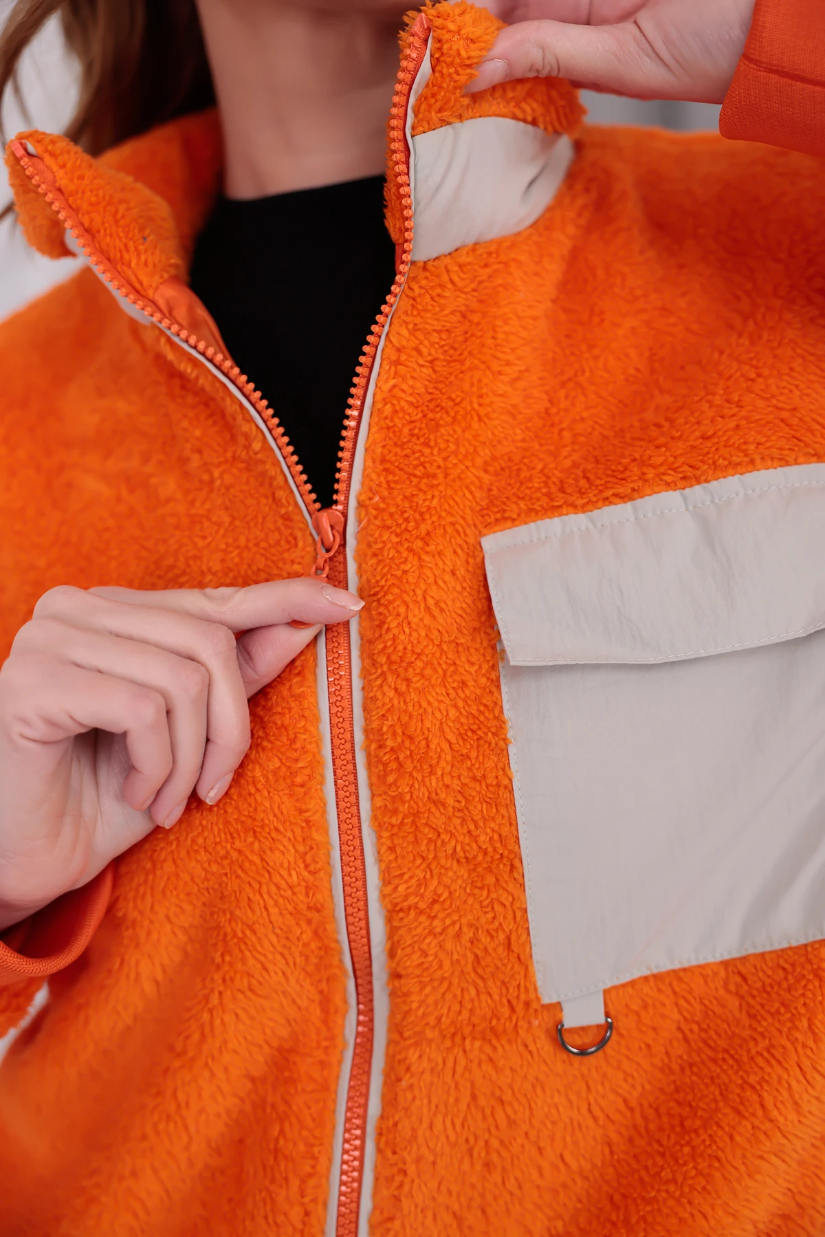 Sıfır4 AlpineSoft Peluş polar Kadın  turuncu Turuncu